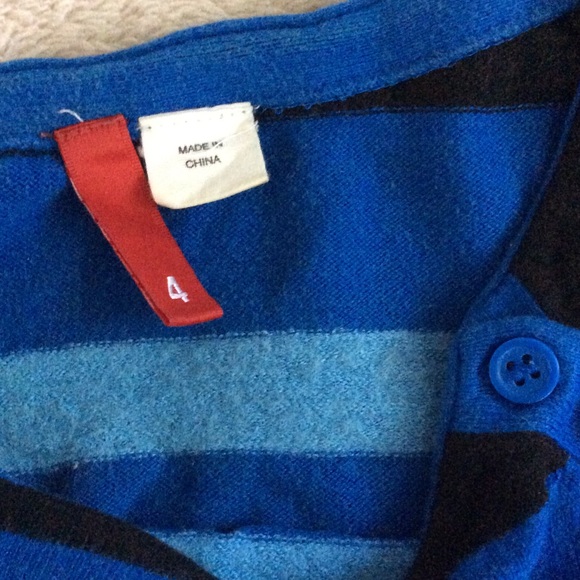 Blue/black boat neck long sleeve knitted sweater - Picture 4 of 5